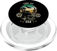 Lehi Utah USA Hotrod Retro Desert Sunset Design PopSockets PopGrip for MagSafe