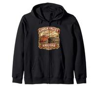 Lehigh Valley Railroad Vintage Coal Country Train Zip Hoodie