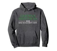 Lehman Brothers 2008 Risk Management Dept Pullover Hoodie, Adult Unisex, Dark Heather Grey, XX-Large