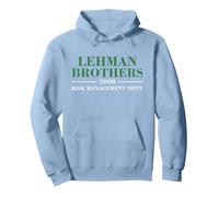 Lehman Brothers 2008 Risk Management Dept Pullover Hoodie, Adult Unisex, Dusty Blue, Medium