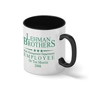 Lehman Brothers Employee of Risk Management Department 2009 White Coffee Mug with Black Rim & Handle