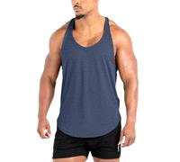 Lehmanlin Men's 3 Pack Gym Tank Tops Workout Y-Back Fitness Muscle T Shirt Quick Dry(Blue, XL)