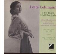 Lehmann, Lotte - Lehmann Town Hall Recitals