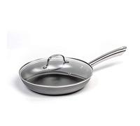Lehman's Lightweight Cast Iron Skillet, Durable Nitrogen Hardened Cookware, No Need to Season, Cool Stainless Steel Handle and Heatproof Glass Lid, 8 inches
