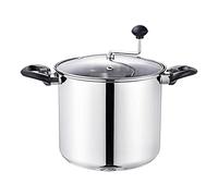 Lehman's Manual Stovetop Popcorn Popper, Stainless Steel Popcorn Maker with Stirring Rod, No Measuring Needed, Doubles as Cooking Pot