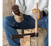 Lehman's Old-Fashioned Wood-Splitting Froe, Splitting Wedge, 15" Blade, 16" Hickory Handle, Black, 4 lbs, USA Made