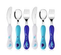 Lehoo Castle Childrens Cutlery, 6 Pcs Toddler Cutlery Set Stainless Steel, Includes 2 x Childrens Forks/Knives/Spoons, Kids Knife and Fork Sets (Ocean Animals)