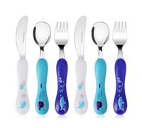 Lehoo Castle Childrens Cutlery, 6 Pcs Toddler Cutlery Set Stainless Steel, Includes 2 x Childrens Forks/Knives/Spoons, Kids Knife and Fork Sets (Ocean Animals)
