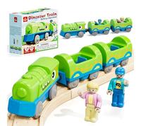 Lehoo Castle Dinosaur Battery Operated Train for Toddlers, Motorised Engine Train Toys with Figures, Compatible with Brio & Thomas Wooden Tracks, Kids Toy Trains for Age 3+