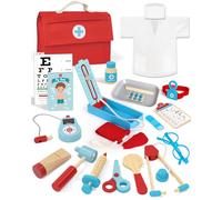 Lehoo Castle Doctors Set for Kids, Wooden Kids Doctors Play Set, Boys(Blue)