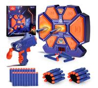 Lehoo Castle Electronic Target Age 3+ for Nerf Guns, Digital Auto Scoring Shooting Target with 4 Modes, Light and Sound Effect, Indoor Outdoor Shooting Game Toy for Kids Boys Girls(Blue)