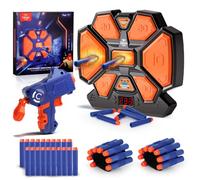 Lehoo Castle Electronic Target for Nerf Gun, Shooting Toy for Kids 4+,Black | Digital Auto Scoring Shooting Target with 4 Modes,Light and Sound Effect,Indoor Outdoor Game Toy, Birthday Gift for Boys Girl