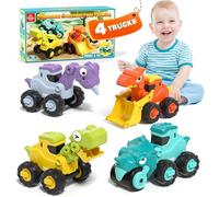 Lehoo Castle Kids Dinosaur Toys for 1 2 3 Year Old Boys, Toddler Construction Digger Toys, Excavator Tractor Toy, Birthday Gifts for 1-3