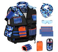 Lehoo Castle Kids Tactical Vest Kit for Nerf Guns N-Strike Elite Series, Nerf Vest for Boys Girls with 30 Refill Darts, Dart Pouch,Tactical Mask,
