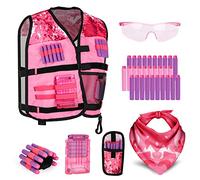 Lehoo Castle Pink Kids Tactical Vest Kit for Nerf Gun N-Strike Elite Series