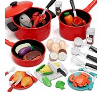 Lehoo Castle Play Kitchen Accessories, Play Food Sets for Children, Toy Kitchen Accessories for Toddlers 3+ Year Old, Toy Food for 3 Year Old Girl