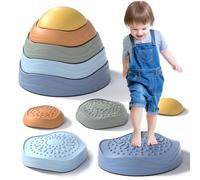 Lehoo Castle Stepping Stones Kids, Toddler Sensory Toys for Autism, Balance Stepping Stones Obstacle Course, Non-Slip Outdoor Toys for Kids Age 3-5