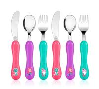 Lehoo Castle Toddler Cutlery, 6pcs Stainless Steel Kids Children's Cutlery for Girls, Incudes 2 x Spoons, 2 x Forks, 2 x Knives