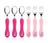 Lehoo Castle Toddler Cutlery, 6pcs Stainless Steel Unicorn Toddler Fork and Spoon Set, Children's Kids Cutlery Flatware, Incudes 3 x Spoons, 3 x Forks (No Knives)