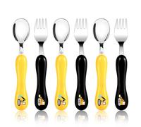 Lehoo Castle Toddler Fork and Spoon Set, 6pcs Stainless Steel Toddler Cutlery Children's Cutlery Flatware, Incudes3 x Spoons, 3 x Forks (No Knives)