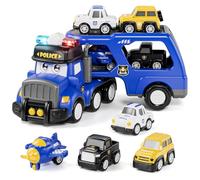 Lehoo Castle Toys for 2 3 4 5 Year Old Boy, Toddler Police Car Toys for Boys Girls with 4 Pull Back Cars, Kids Toy Cars for 2-5 Year Old, Birthday Gifts for Kids Ages 3 4 5