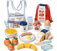 Lehoo Castle Wooden Breakfast Play Food Set 3+