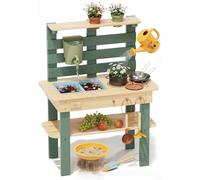 Lehoo Castle Wooden Mud Kitchen for Kids, Outdoor Play Kitchen with Real Water Sink and Kitchen Accessories, Garden Toys for Cooking Watering Sensory Play, Montessori Learning Toy for Toddlers Aged 3+