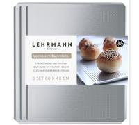 LEHRMANN Perforated Sheet (3 pcs) 60 x 40 cm Baking Tray Plate Pastry Compartible/Replacement for MIWE WISHEU