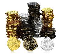 lehua 300 Pcs Plastic Gold Coins Pirate Coins Coins for Pirate Treasure Chest Games Tokens Toys Cosplay