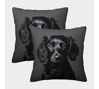 LeHuaiMa 3D Printed Cocker Spaniel Square Pillowcases Pet Pillow Case Cushion Decorative Super Soft Pack of 2 for Home Couch Sofa Decorative, Gifts 40x40cm