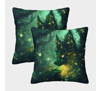 LeHuaiMa 3D Printed Jungle Fox Square Pillowcases Animal Square Throw Pillow Garden Cushion Super Soft Pack of 2 for Sofa Couch Bed 40x40cm