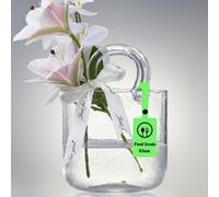 Lei-JG Crystal Handbag Shape Flower Vase - Transparent, Turquoise, Blue, Clear, Pink, Yellow, Gray - 11" H x 4" W x 7.9" L - Fish Bowl, Home Decor, Events, Office, Garden, Wedding