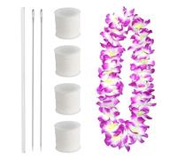 Lei Needle Kit, 2 Pcs 14 Inch Extra Long Sewing Needles 4 Rolls Lei Needle Twine 1 Pcs Lei Needle Storage Tube, Long Upholstery Needles for DIY Graduation Hawaiian Malay Flower Lei Making