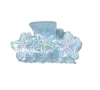 Lei Sea Star Conch Barrette Includes Hair Styling Set, Mystic Nautical Blue Color Variations, Lightweight Hair for Women