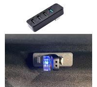 Leiakendi Glove Box USB Hub for Tesla 2024-25 Model 3 Highland, Cybertruck and Model Y Juniper 2025-26, 4-in-1 Glovebox Docking Station Accessories for Dashcam Flash Drive Data Transferring Game Music