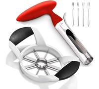 LEIAOLY- Apple Corer and Slicer- Fruit Cutter - Apple Divider - Wedger - Stainless Steel Slicer for Fruits - Vegetables- Ergonomic Handle- Easy Grip- 8 Sharp Blade & Slices (2 Products