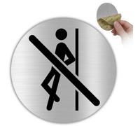 LEIASA Sticker Do Not Lean Sign - Thickness 0.8 mm - Diameter 100 mm - Aluminium - Note Do Not Lean - Prohibition Sign Do Not Lean - (Not Support)