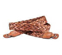 Leica 14698 Carrying Strap, flat braided rayon & leather cord, cognac