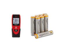 Leica Disto D1 Laser Distance Meter-40 Metre Range (843418), 3 V, Red/Black & Amazon Basics AAA Performance Alkaline Batteries [Pack of 8] - Packaging May Vary
