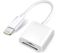 Leica Geosystems AG SD Card Reader for iPhone iPad,Dual Slot Lightning to SD/TF Camera Adapter Converter Portable Micro 14/13/12/11/X/XR/8/7/iPad, No App Required,Plug and Play
