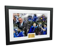 Leicester City 12x8 A4 Signed PREMIER LEAGUE CELEBRATION Claudio Ranieri-Riyad Mahrez-Jamie Vardy-Danny Drinkwater-N'Golo Kante-Shinji Okazaki- Autographed Photo Photograph Picture Frame