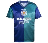 Score Draw Leicester City 1995 Third Retro Football Shirt Navy/Green XX-Large Polyester