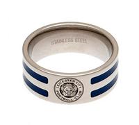 Leicester City FC Official Football Gift Colour Stripe Ring (Small) - A Great Christmas / Birthday Gift Idea For Men And Boys