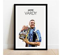 Leicester City - Jamie Vardy - Framed Illustration Print Poster
