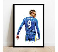 Leicester City - Jamie Vardy - Framed Illustration Print Poster