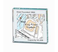 Leicester Football Ground Glass Token, King Power Stadium Map Glass Tile, Football Stadium Map Token, Leicester Football Gift, Leicester Football Ground Crystal Tile