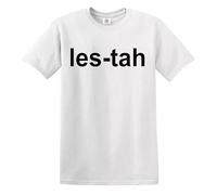 Leicester les-tah Worn by Sergio T-Shirt Funny Gift Party Novelty Top Tee (White Black Print, M)