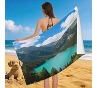 Leichong 3D Alpine Lake Beach Towel Large Microfiber Soft Quick Dry for Adults, The Mountains Bath Towel Lightweight Soft Absorbent for Travel Swimming Pool Sports, 180 x 90 cm