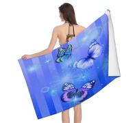 Leichong 3D Animal Butterfly Beach Towel Extra Large Microfiber Soft Quick Dry for Adults, Abstract Bath Towel Lightweight Soft Absorbent for Travel Swimming Pool Sports, 100 x 200 cm