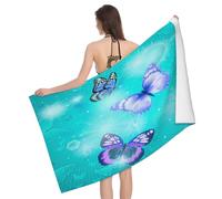 Leichong 3D Animal Butterfly Beach Towel Extra Large Microfiber Soft Quick Dry for Adults, Abstract Bath Towel Lightweight Soft Absorbent for Travel Swimming Pool Sports, 100 x 200 cm